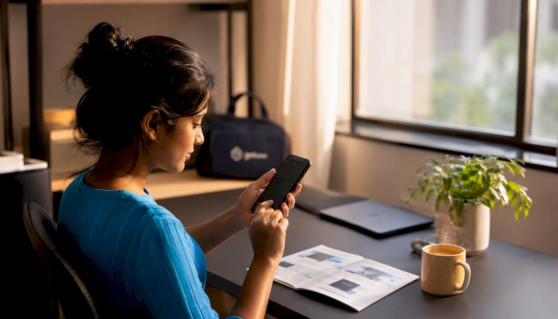 Person setting up eSIM on Android phone