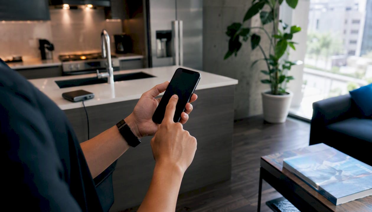 Hands entering APN settings on smartphone