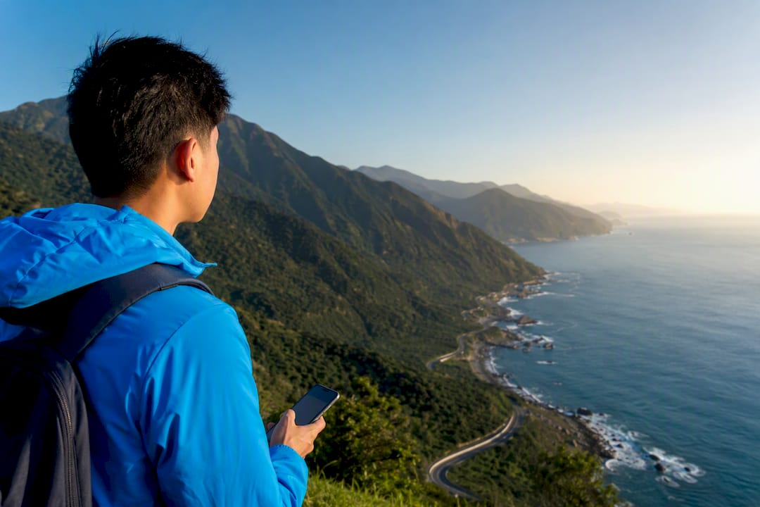 Traveler overlooking Taiwan’s Pacific coast