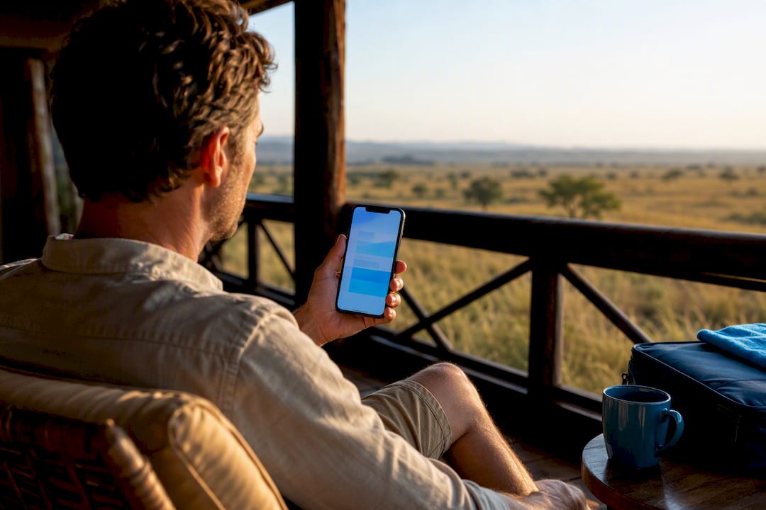 Traveler checking Kenya mobile data access