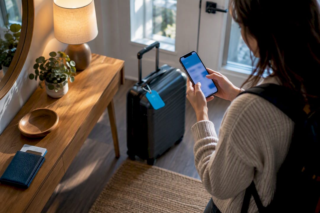 Traveler preparing Android eSIM before departure