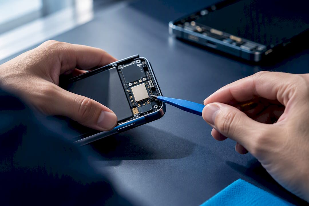 Close-up of embedded SIM technology in phones