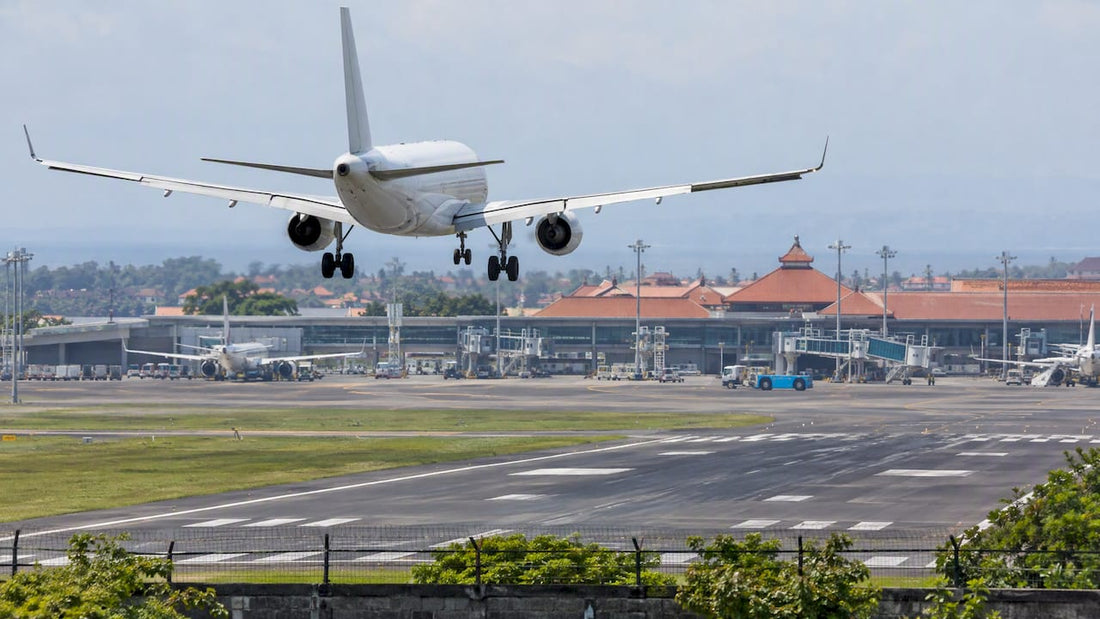 Passenger jet arriving at Bali airport